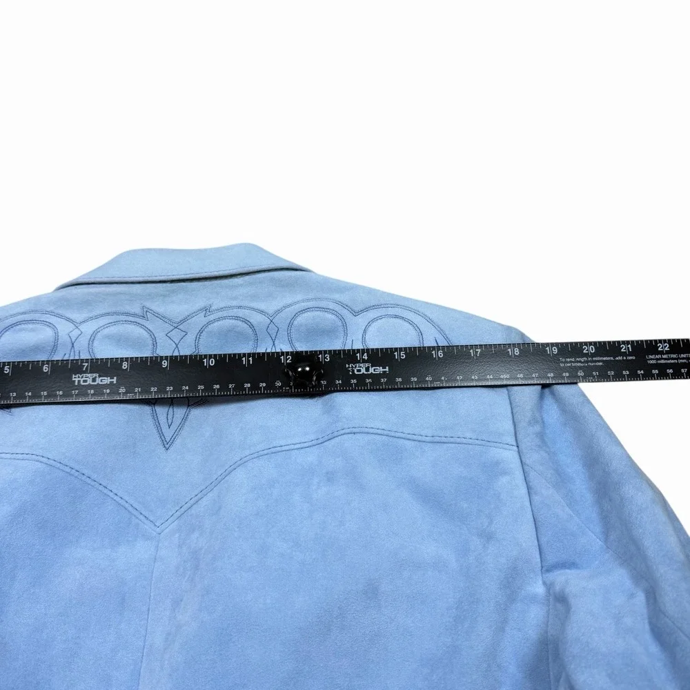 Vintage Scully Light Blue Suede Men's Blazer‎ w Embroidery Sz 42 (L) - approx